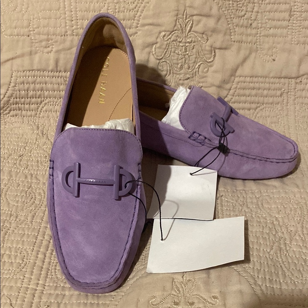 Cole Haan Grand 360 Lavender Suede Leather Loafers